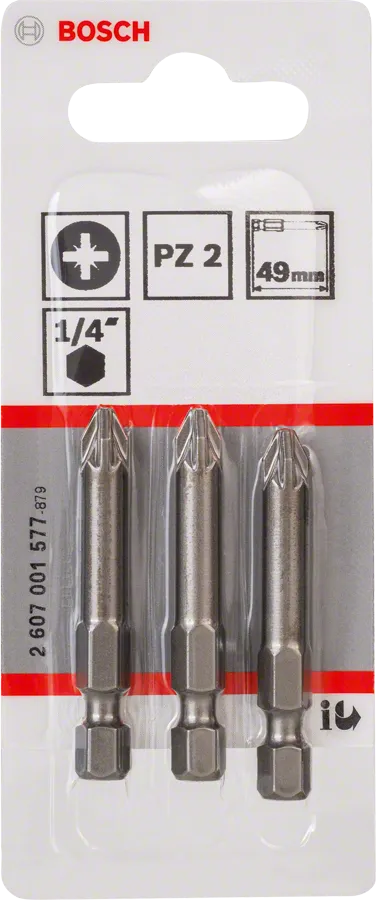 Bosch Extra Hard PZ2 Pozidriv-schroevendraaierbit 49 mm – 3 stuks