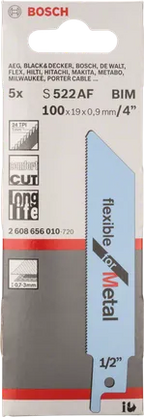 Bosch S 522 AF Reciprocityzaagblad – 5 stuks
