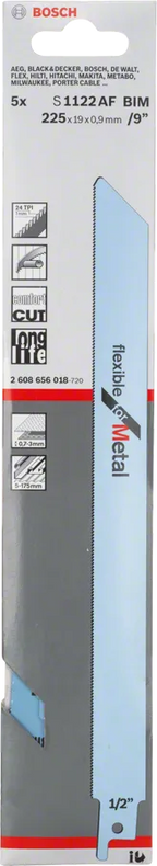 Bosch S 1122 AF Flexible for Metal Reciprocityzaagblad, 225 mm, 5-delig
