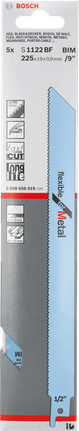 Bosch S 1122 BF Flexibel Reciprocityzaagblad, 225 mm, 5-delig
