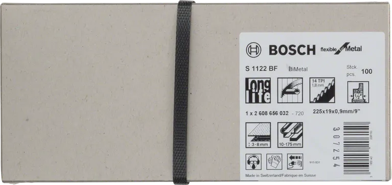 Bosch S 1122 BF Flexibel Reciprocityzaagblad, 225 mm, 100-delig