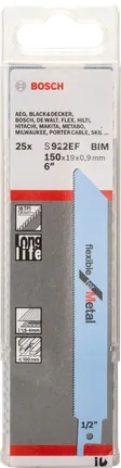Bosch S 922 EF flexibel reciprozaagblad voor metaal – 25 stuks (150 mm)