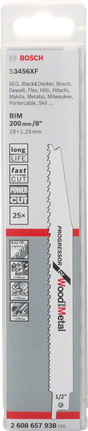 Bosch S 3456 XF Reciprocityzaagblad – 25 stuks