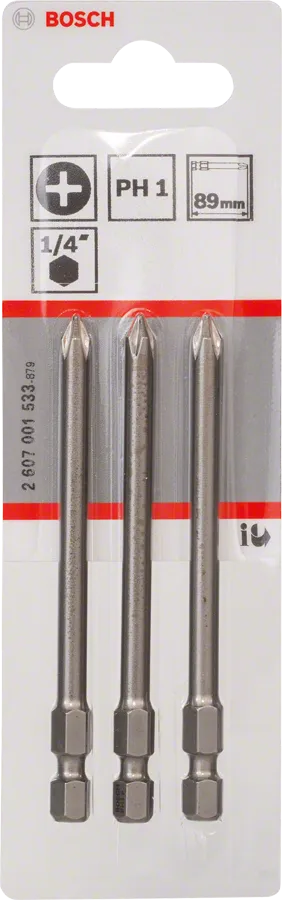 Bosch PH1 Extra Hard Schroevendraaierbit 89 mm – 3 St