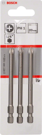 Bosch PH1 Extra Hard Schroevendraaierbit 89 mm – 3 St