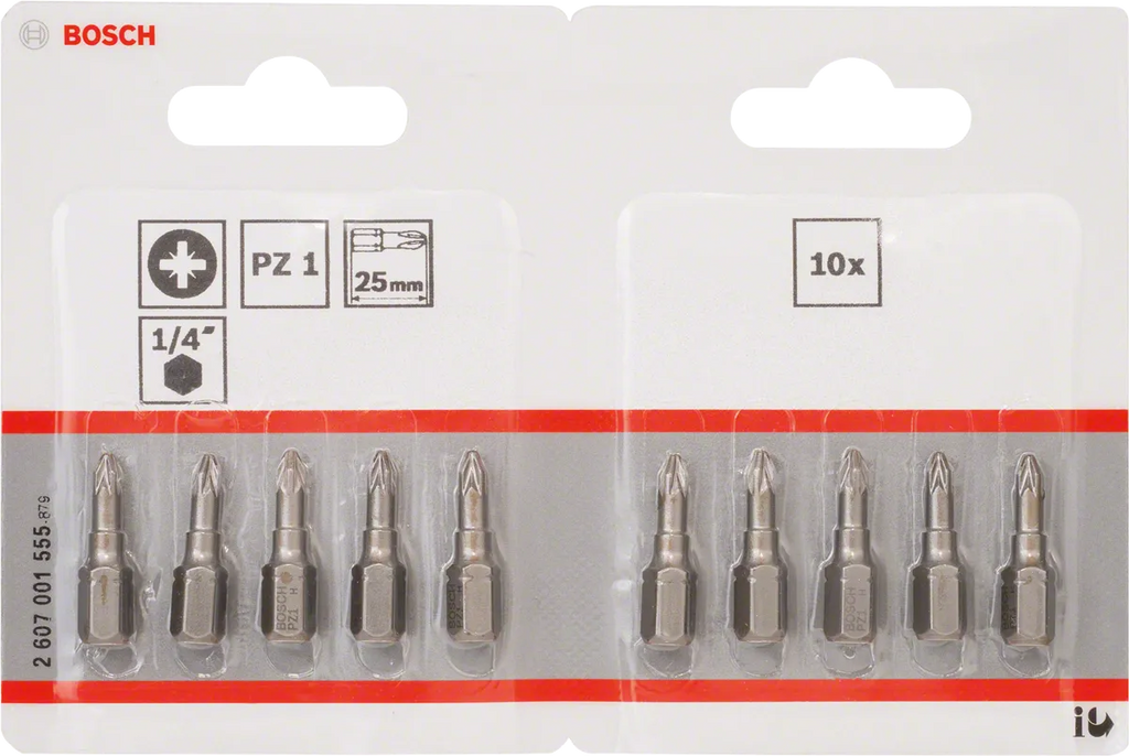 Bosch PZ1 Extra Hard Schroevendraaierbit 25 mm – 10 St