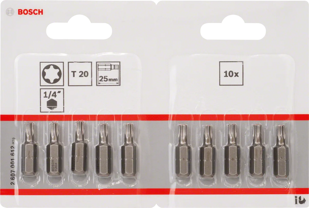 Bit extra-hard T20 – 25 mm, 10 stuks