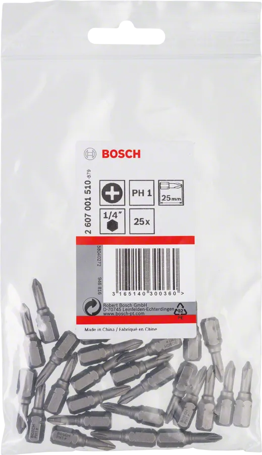 Bosch PH1 Extra Hard Schroevendraaierbit 25 mm – 25 St