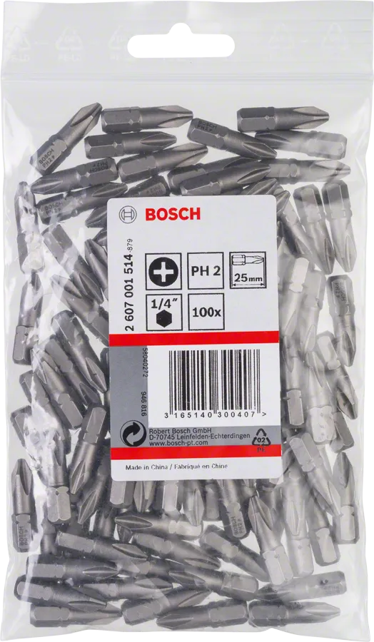 Bosch PH2 Extra Hard Schroevendraaierbit 25 mm – 100 St