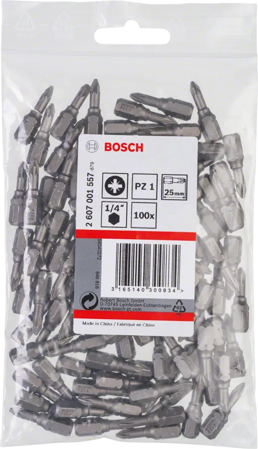 Bosch PZ1 Extra Hard Schroevendraaierbit 25 mm – 100 St
