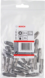 Bosch PZ4 Extra Hard Pozidriv-Schroevendraaierbit 32 mm – 25 stuks
