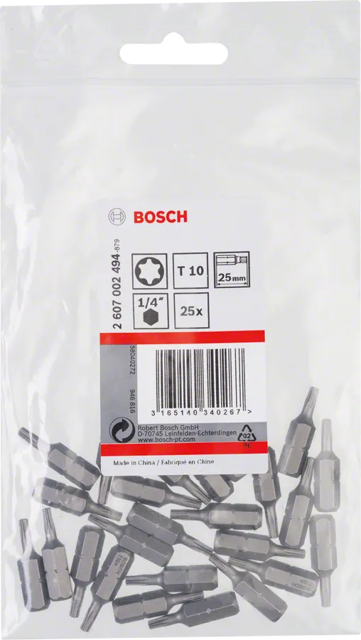 Bosch schroevendraaierbit Extra Hard T10 25 mm