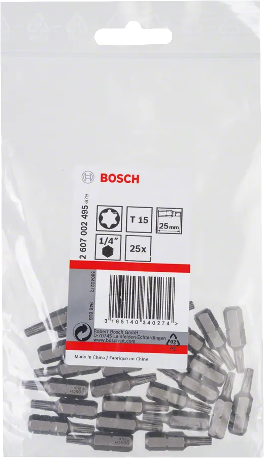 Bosch schroevendraaierbit Extra Hard T15 25 mm