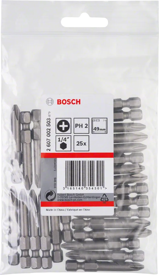 Bosch PH2 Extra Hard Schroevendraaierbit 49 mm – 25 St