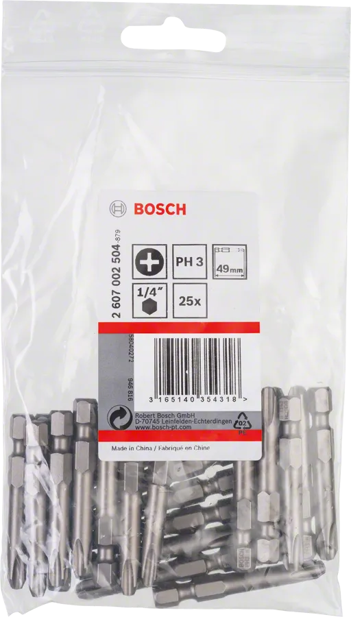 Bosch PH3 Extra Hard Schroevendraaierbit 49 mm – 25 St