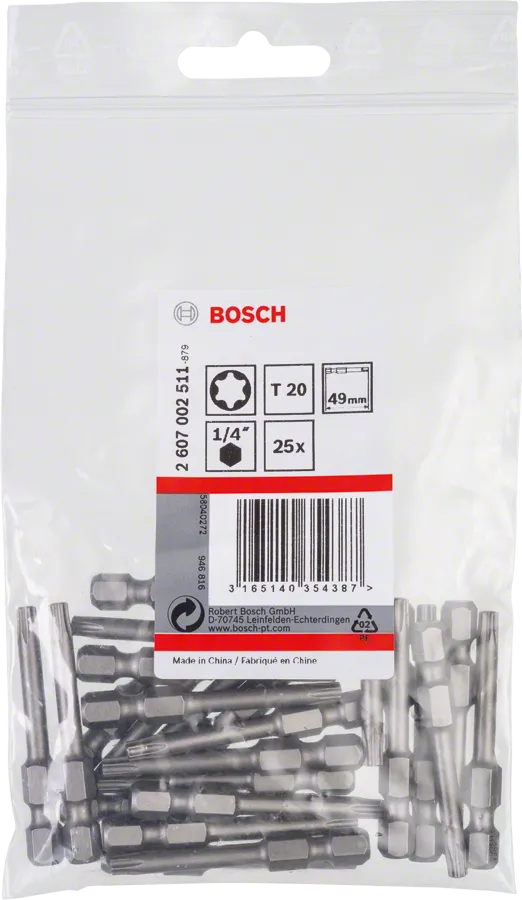 Bosch Schroevendraaierbit Extra Hard T20 49 mm