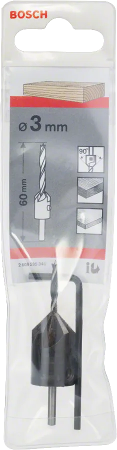 Bosch Houtspiraalboor 3 mm met verzinkboor