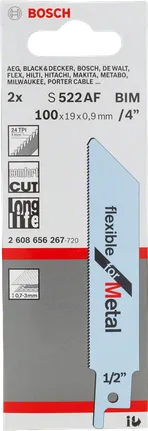 Bosch S 522 AF Reciprocityzaagblad – 2 stuks