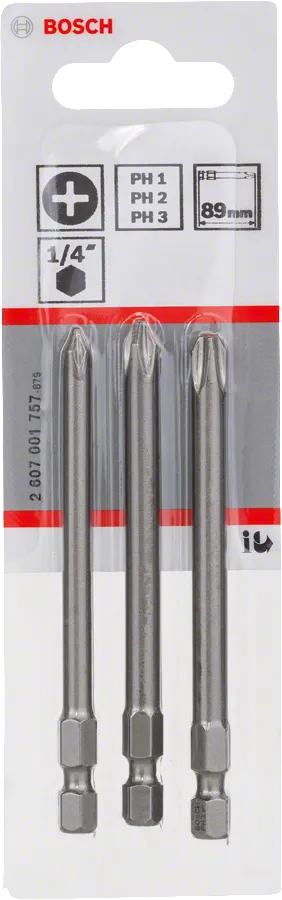 3-delige bitset Extra Hard PH1, PH2, PH3 – 89 mm