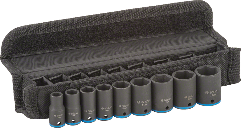 9-delige doppenset 6–14 mm (1/4 inch)