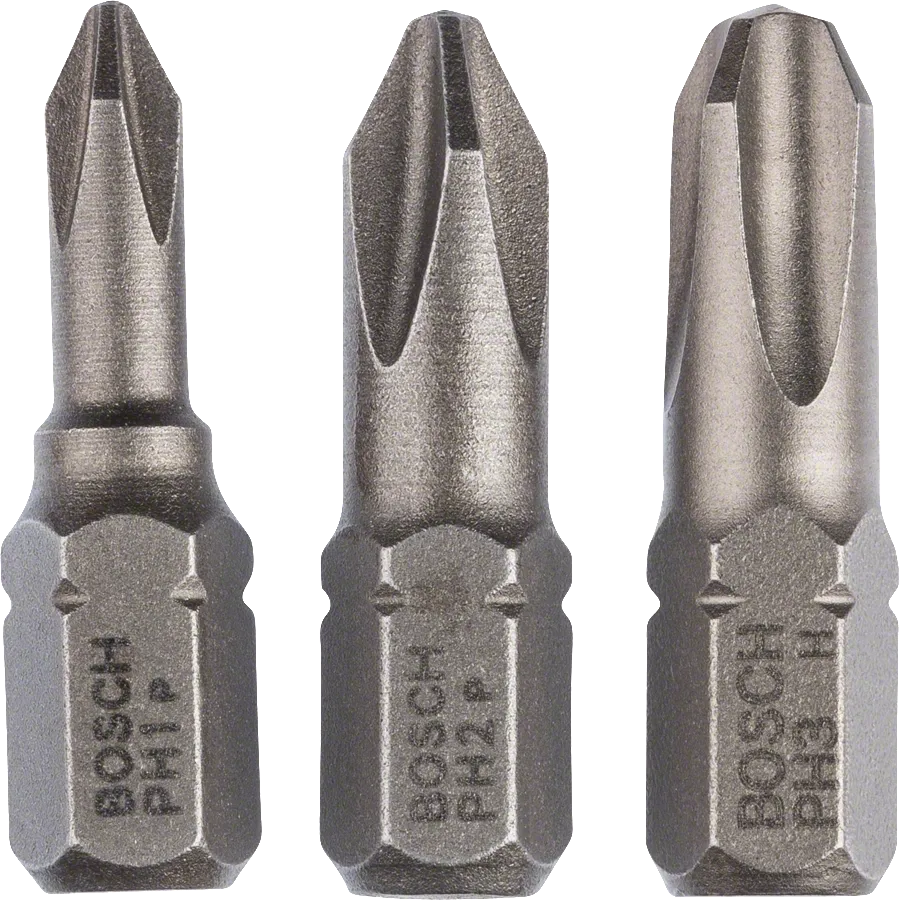 3-delige Extra Hard schroefbitset PH1, PH2, PH3