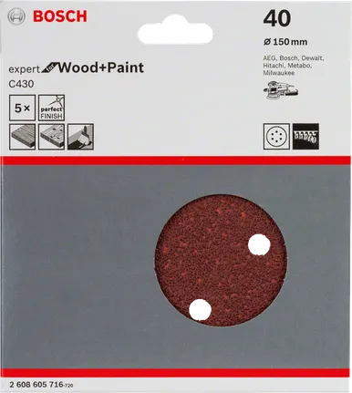Schuurblad C430 (150 mm, 6 gaten)