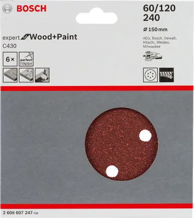 Schuurblad C430 (150 mm, 6 gaten)