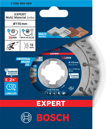 EXPERT MultiMaterial X-LOCK Diamantdoorslijpschijf 115 x 22,23 x 2,4 x 12 mm