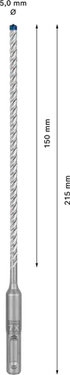 Betonboor SDS plus-7X - 5 mm x 150 mm x 215 mm
