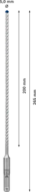 Betonboor SDS plus-7X - 5 mm x 200 mm x 265 mm