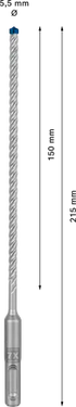 Betonboor SDS plus-7X - 5,5 mm x 150 mm x 215 mm