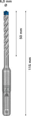 Betonboor SDS plus-7X - 6 mm x 50 mm x 115 mm