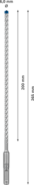 Betonboor SDS plus-7X - 6 mm x 200 mm x 265 mm