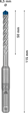 Betonboor SDS plus-7X - 6,5 mm x 50 mm x 115 mm