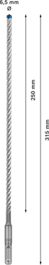 Betonboor SDS plus-7X - 6,5 mm x 250 mm x 315 mm