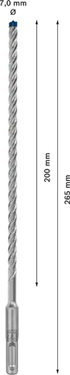 Betonboor SDS plus-7X - 7 mm x 200 mm x 265 mm