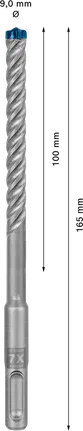 EXPERT SDS plus-7X Hamerboor 9 x 100 x 165 mm
