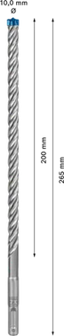 Betonboor SDS plus-7X - 10 mm x 200 mm x 265 mm