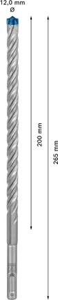 Bosch EXPERT SDS plus-7X hamerboor 12 × 200 × 265 mm