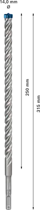 Bosch EXPERT SDS plus-7X hamerboor 14 × 250 × 315 mm&nbsp;