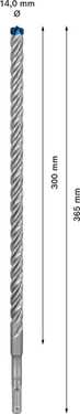 Betonboor SDS plus-7X - 14 mm x 300 mm x 365 mm
