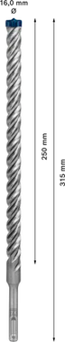Betonboor SDS plus-7X - 16 mm x 250 mm x 315 mm