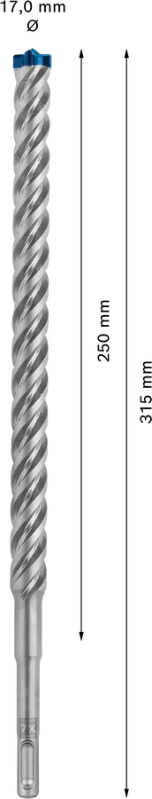 Bosch EXPERT SDS plus-7X hamerboor 17 × 250 × 315 mm