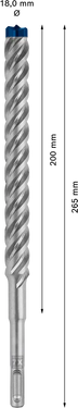 Betonboor SDS plus-7X - 18 mm x 200 mm x 250 mm