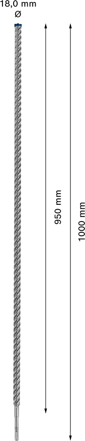 Bosch EXPERT SDS plus-7X hamerboor 18 × 950 × 1000 mm