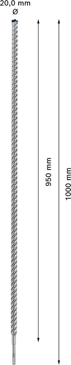 Bosch EXPERT SDS plus-7X hamerboor 20 × 950 × 1000 mm