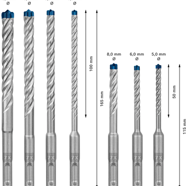 Betonboorset 7-delige EXPERT SDS plus-7X