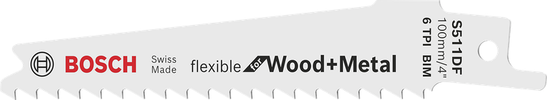 Bosch S 511 DF reciprozaagblad voor hout &amp; metaal – 2 stuks (100 mm)