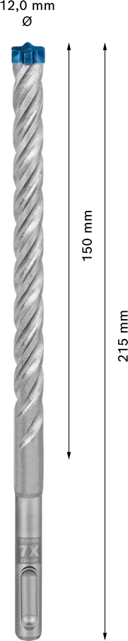 Bosch EXPERT SDS plus-7X hamerboor 12×150×215 mm