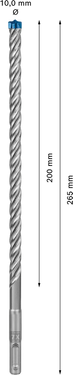 Betonboor SDS plus-7X - 10 mm x 200 mm x 265 mm